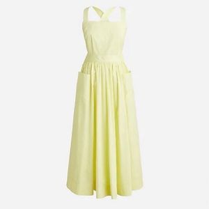 J. Crew NWT Yellow Cotton Poplin Apron Dress with Convertible Straps Size 16
